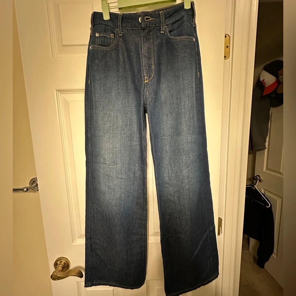 Anthropologie Pilcro The Annie Dark Blue Wide Leg Jeans - Size 25 - Picture 5 of 15